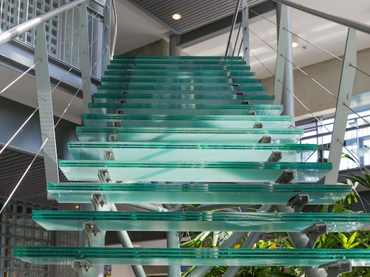 Glass steps