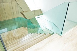 stair glass railings фото 5